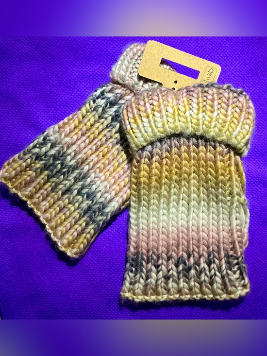 The Unbranded Brand Accessories - Woman’s Gradient Knit Wrist Warmers - Yellow Pink Multicolor